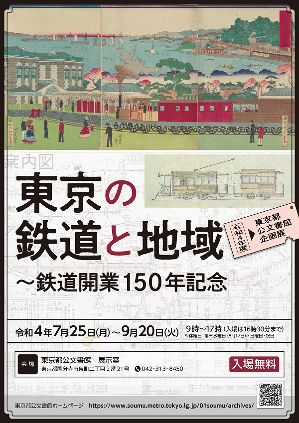 「東京の鉄道と地域～鉄道開業150年記念ポスター