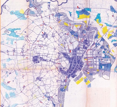 「東京都市計画地域変更並追加指定図・工業地域内特別地区指定図」（昭和23年9月）