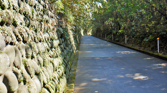 利島 玉石の石垣