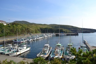 阿古漁港に停泊する漁船 画像