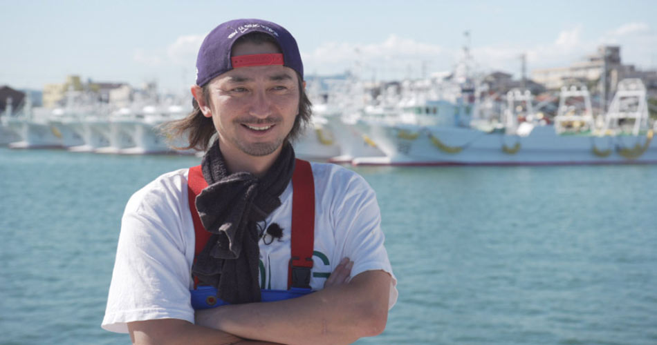 Picture of Mr. Motofumi Kikuchi, the advisor of the Youth Department  of Soma Futaba Fisherman's Association