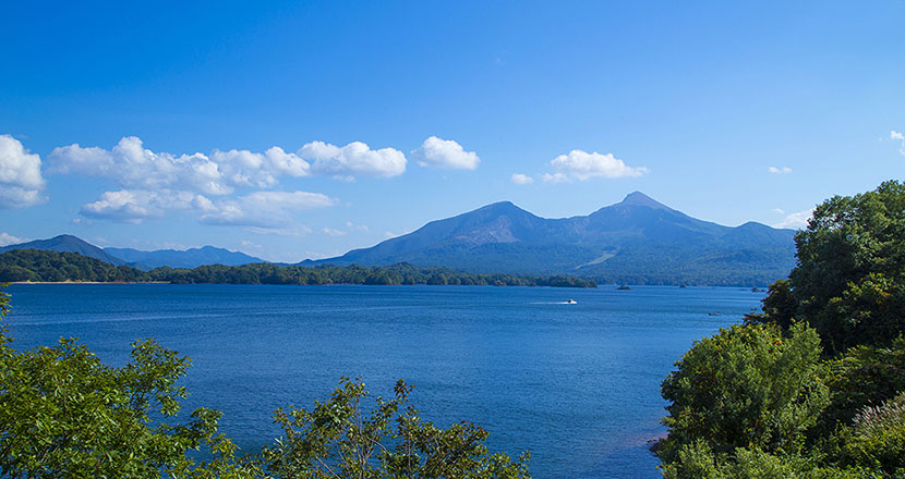 Picture of Bandaisan View from the sightseeing boat on Hibara Lake, the biggest lake in Urabandai