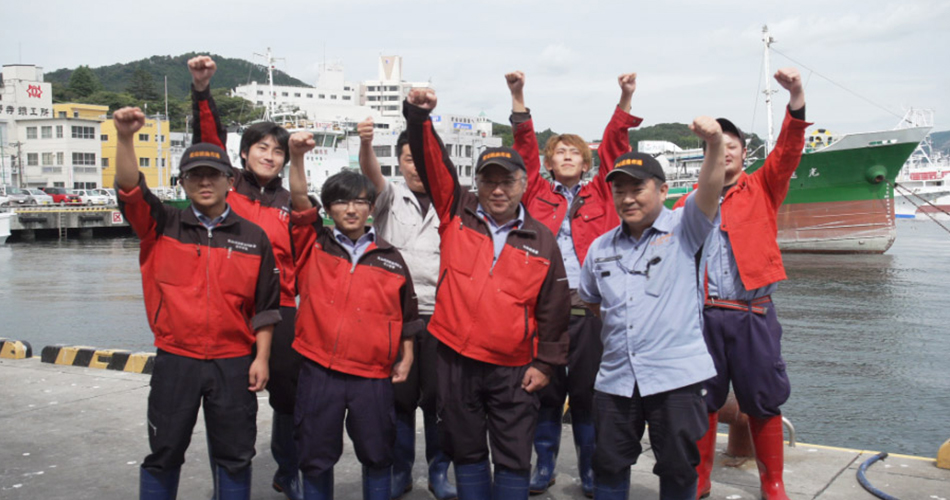 Picture of All of workers in the business department of the Kesen Fish Market, the Kesennuma Fisheries Cooperative Association