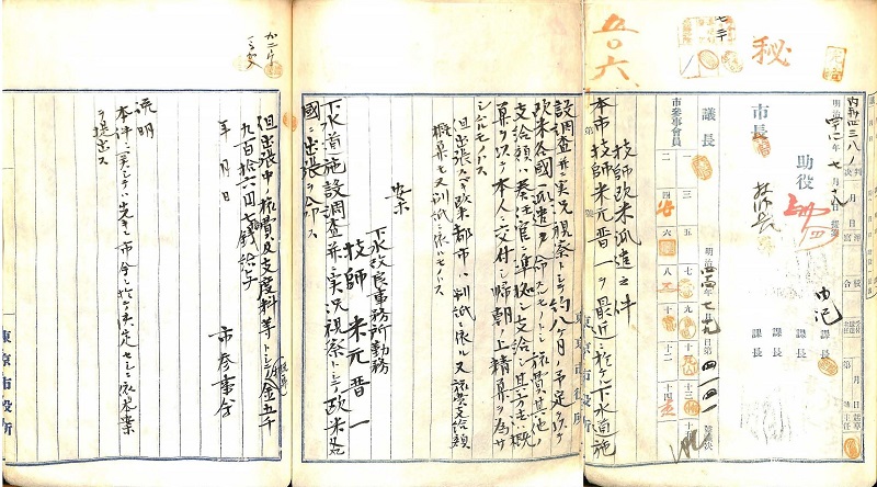 「下水道施設調査並実況視察として欧米各国に出張を命す　下水改良事務所技師　米元晋一」画像