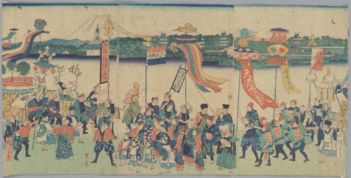 歌川広重(三世)画「御酒頂戴」