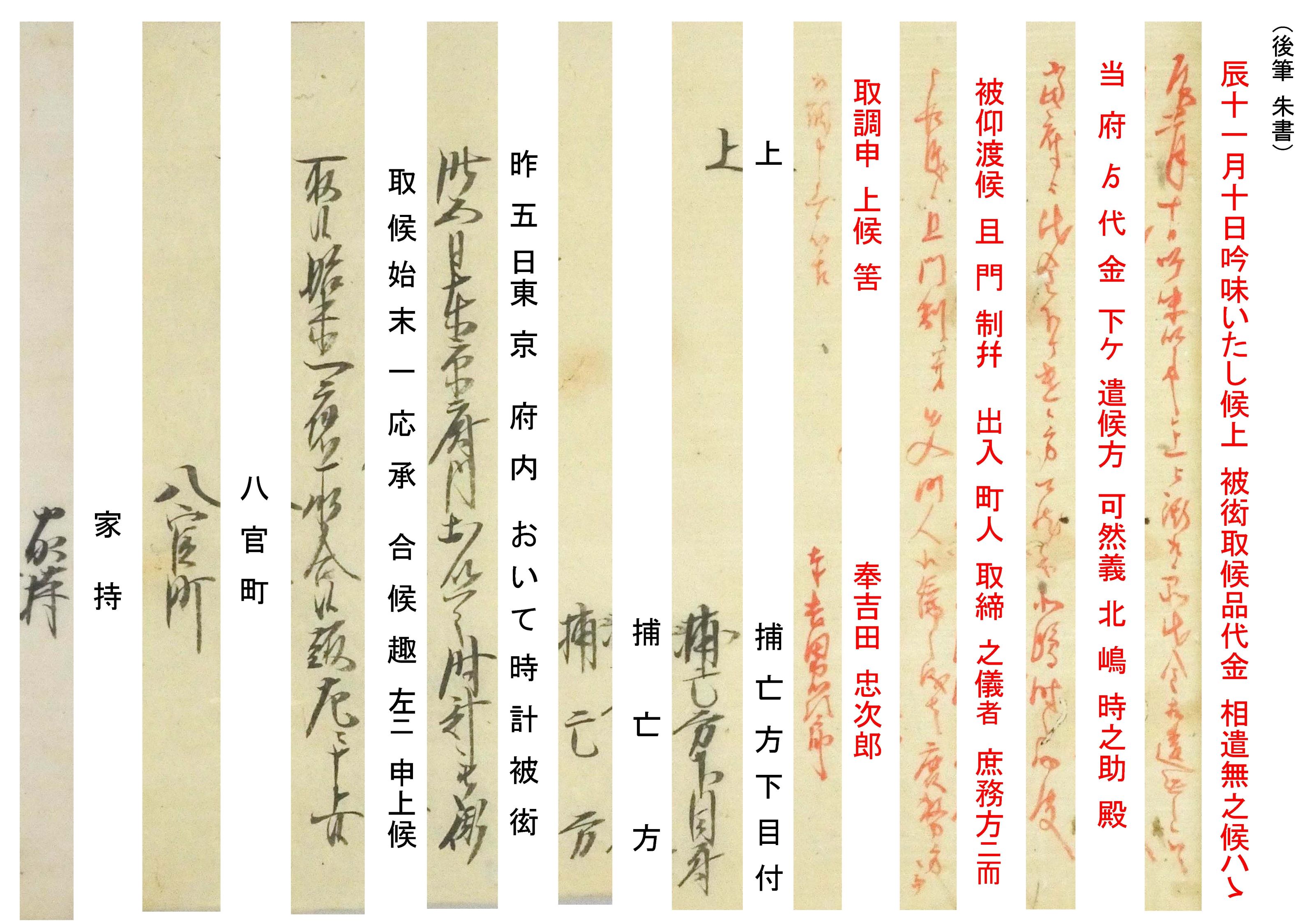 明治元年『東京府御開書留〈常務方持〉』　解読
