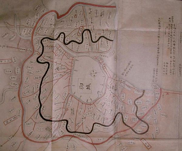 旧江戸朱引内図（東京都公文書館所蔵）の画像