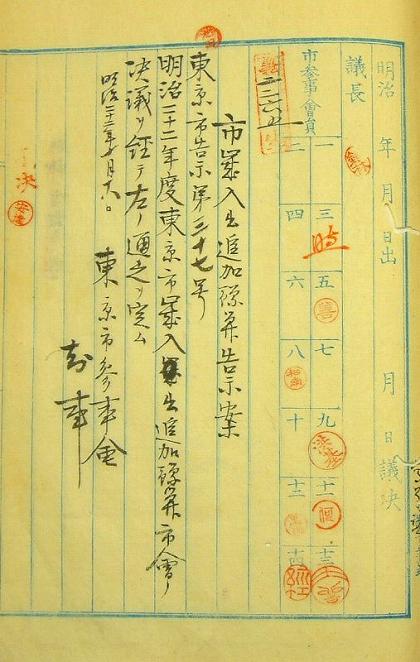 市歳入出予算追加告示案