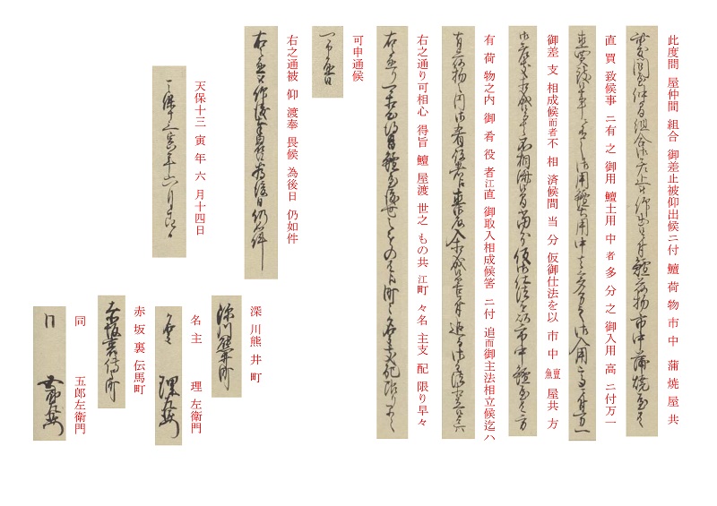 江戸の町触を読む～御用の鰻を確保せよ 解読