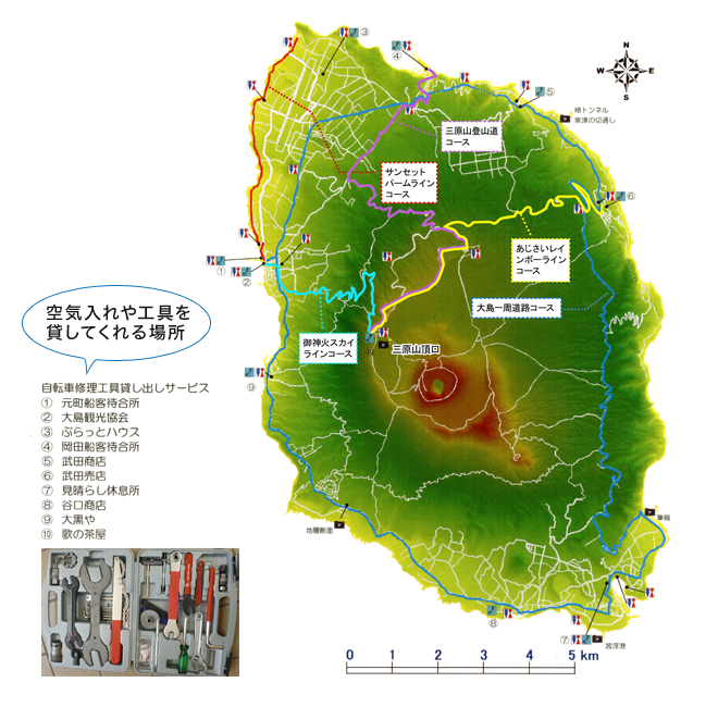 ランニングコース紹介（大島一周道路）の図